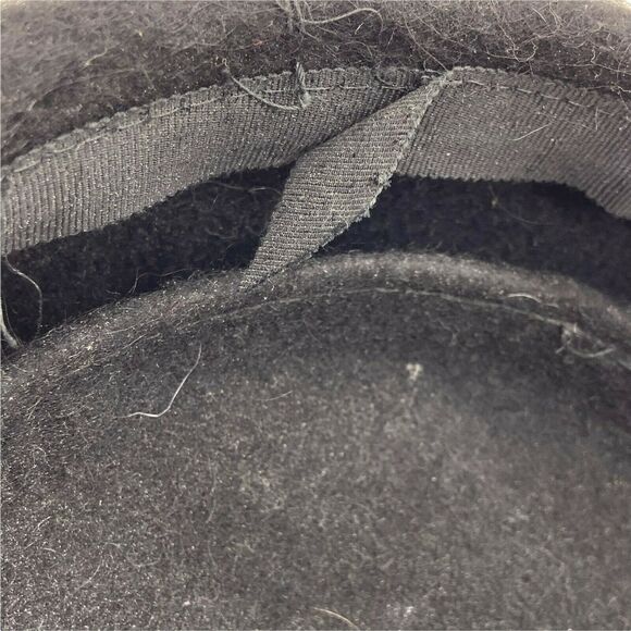 Pillbox Classic Hat Vintage 1950s Shagfelt Womens Black Felted Fur Fitted Retro - Picture 8 of 16
